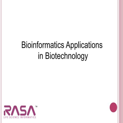 Bioinformatics Applications in Biotechnology