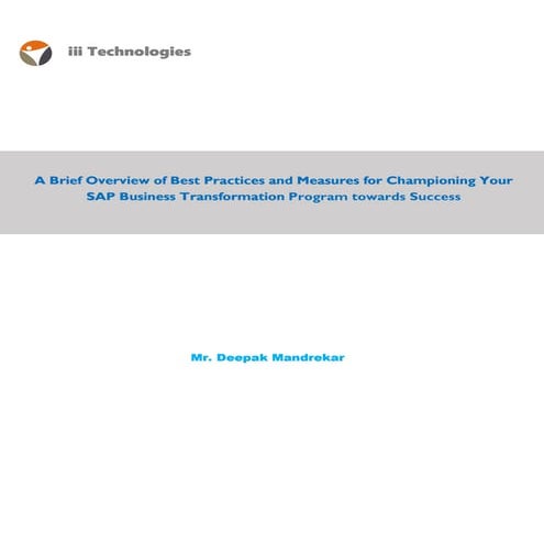 SAP Business Transformations - Mandrekar