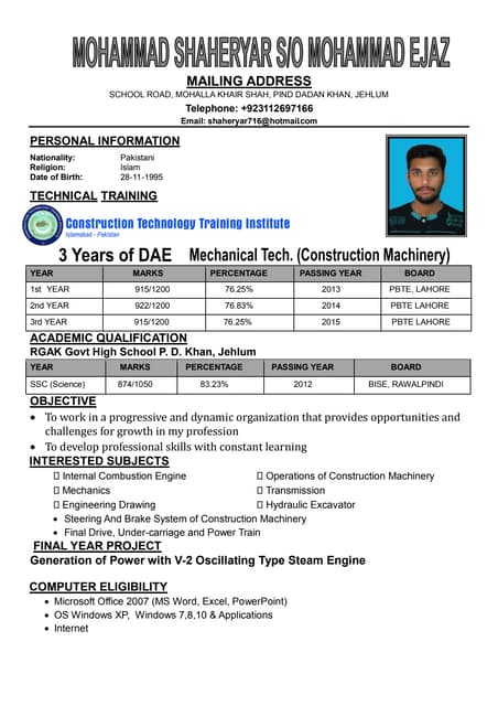 Industrial training letter format
