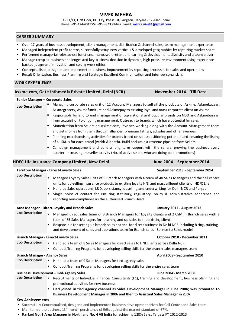 area manager job description