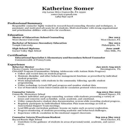 Katherine Somer Resume