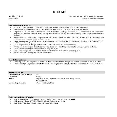 Vaibhav-resume
