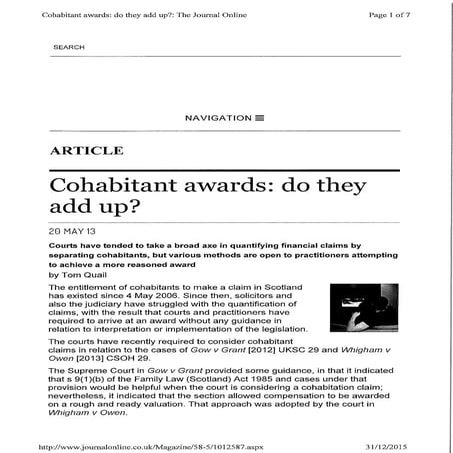Cohabitant Awards
