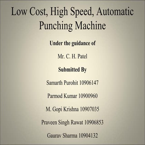 Low Cost High Speed Hydro Pneumatic Punching Machine