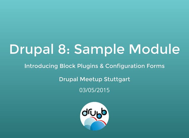 Drupal 8 Sample Module