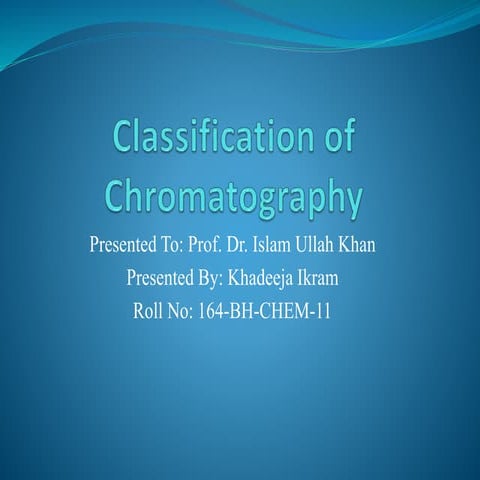 Classification of Chromatography