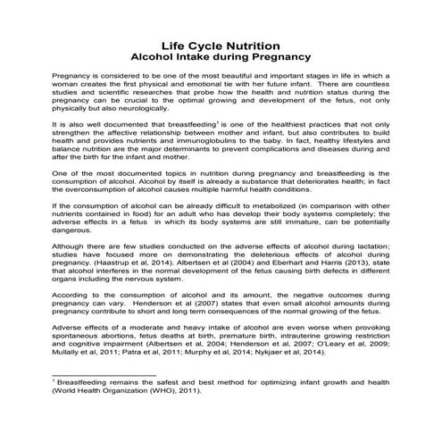 Alcohol consuption during pregnancy