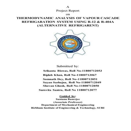 Cascade Refrigeration System 2016