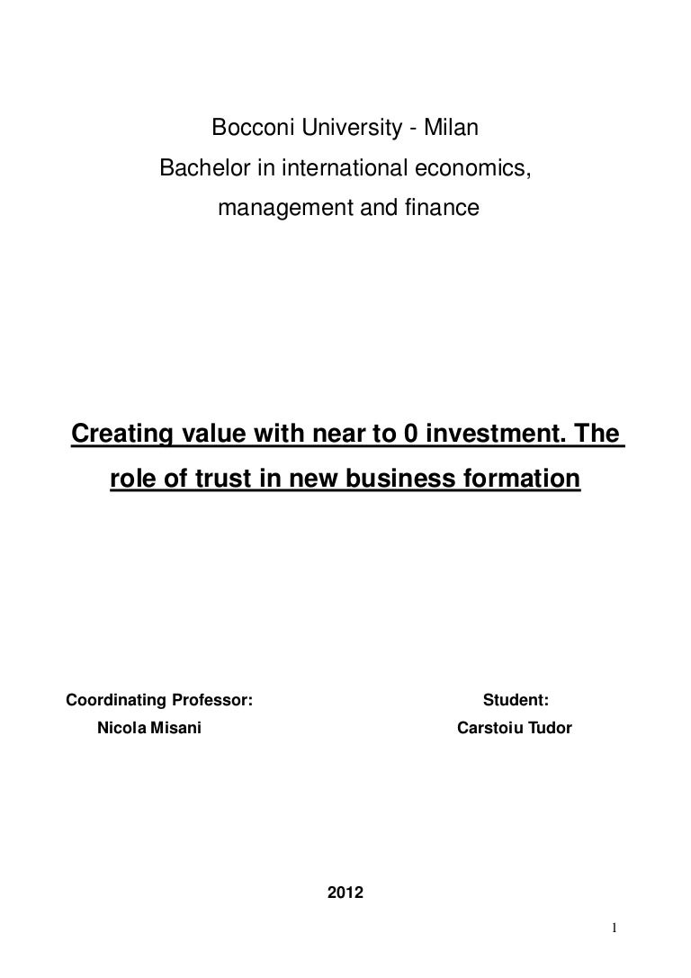 Bachelor thesis service management