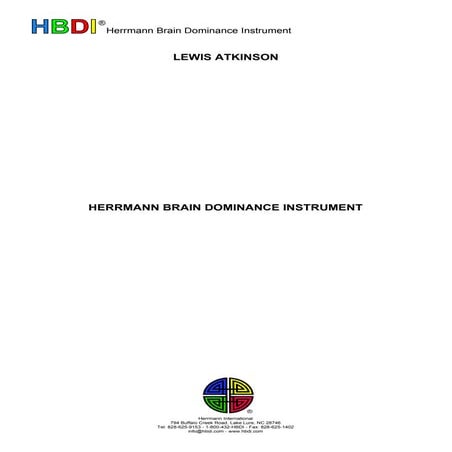 Herman brain dominance instrument | PPTX