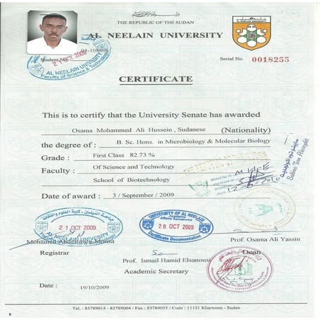 B.Sc. Certificate and transcript | PDF
