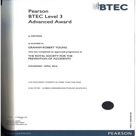 Btec Certificate