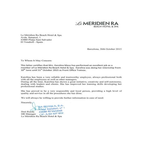 Reference Letter LMRA | PDF