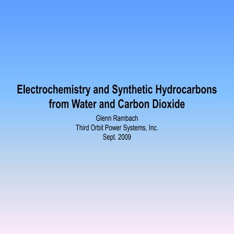 Electrochemical synthetic hydrocarbons - Rambach - for printing with title page