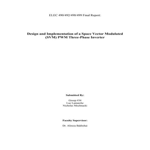 Design Space Vector Modulated PWM Three-Phase Inverter
