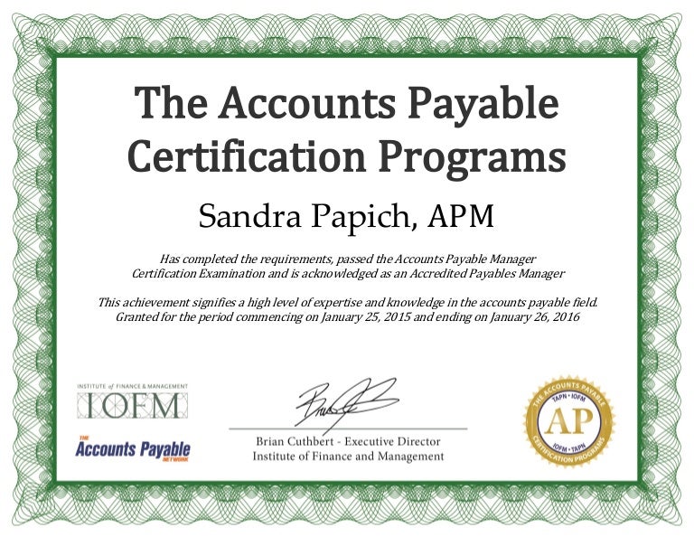 iofm ap mgr certification certificate manager of the month certificate template