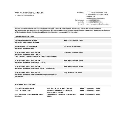 Mohammed Abdul Momin CV rev1