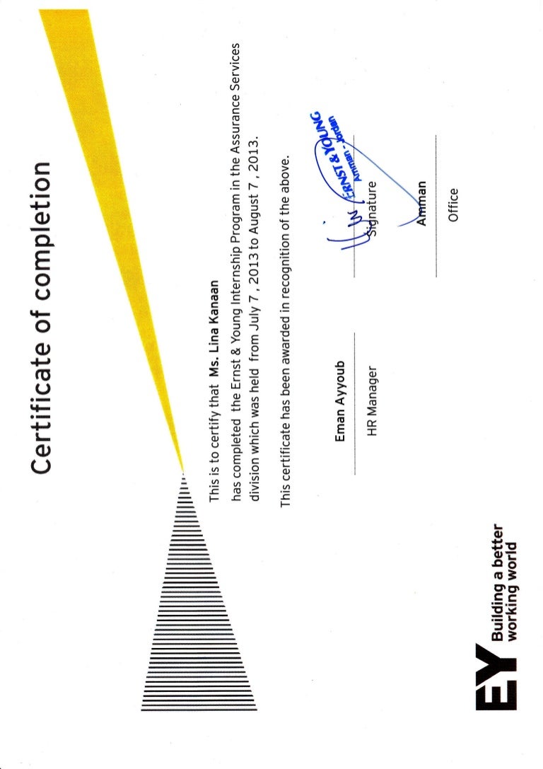 Ey Certificate