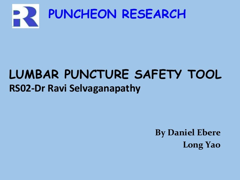 Lumbar puncture Safety tool