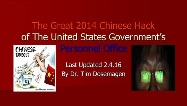 Great Chinese Hack of the United States Government's Personnel Office in 2015
