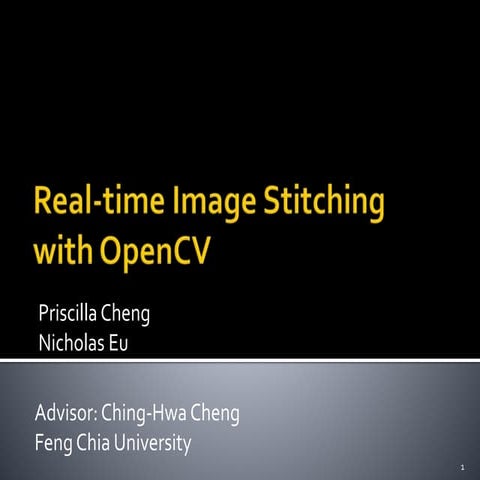 stitching presentation | PPTX | Cameras and Camcorders | Consumer ...
