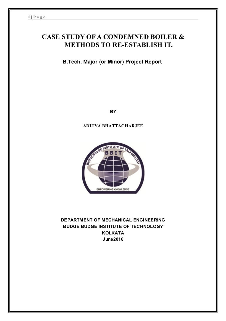 first page of project report