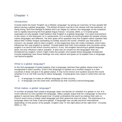 Crystal: Engish as a Global Language