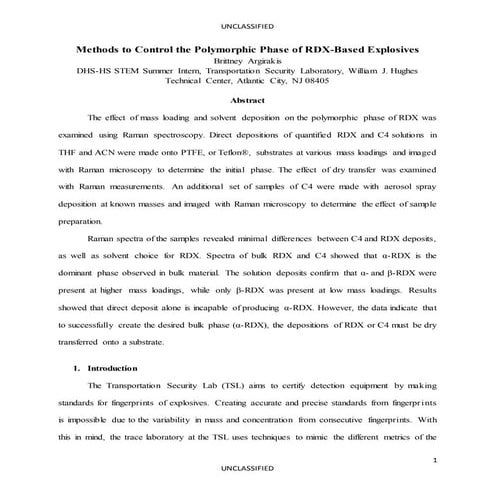 Polymorphic Phase of RDX Report