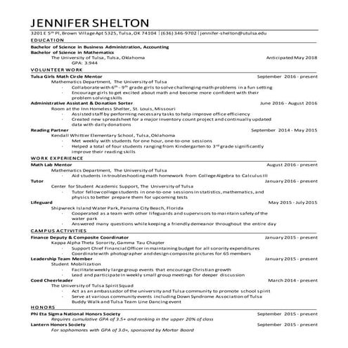Resume Fall 2016 final | PDF