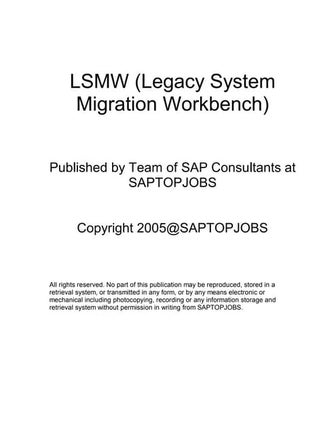 Lsmw (Legacy System Migration Workbench)