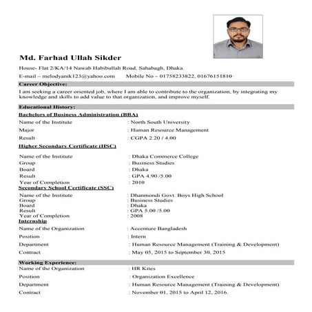 Resume_Farhad Ullah Sikder | PDF