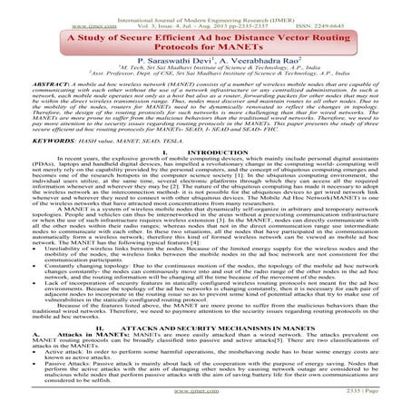 A Study of Secure Efficient Ad hoc Distance Vector Routing Protocols for MANETs