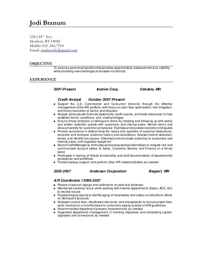 Credit And Collections Analyst Resume Credit And Collections Analyst Resume