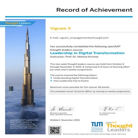 openSAP Leadership in Digital Transformation | PDF
