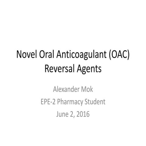 NOAC Reversal Agents | PDF