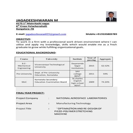 jagadeeshwaran resume (2) | PDF