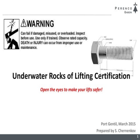 Underwater Rocks of Lifting Certification | PPTX