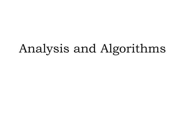 Analysis And Algorithms Basic Introduction Pdf Analysis And Algorithms Basic Introduction Pdf