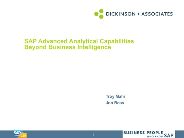SAP Advanced Analytical Capabilities