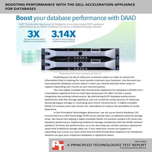 Boosting performance with the Dell Acceleration Appliance for Databases