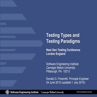 Testing Types and Paradigms - 2015-...