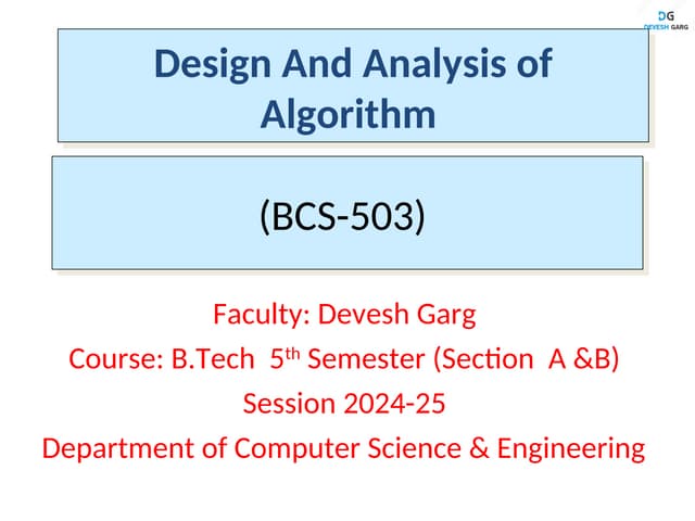 Design and Analysis of Algorithm Fundamental