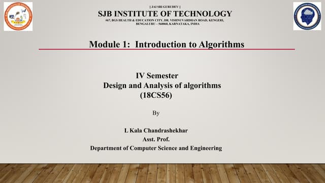 digital design and algorithm module 1 ppt
