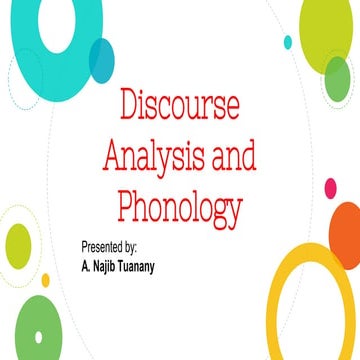 Discourse Analysis and phonology