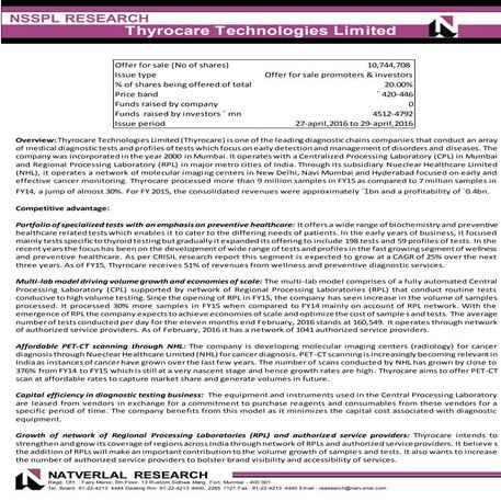 Thyrocare IPO Page- May 16