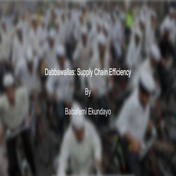 Dabbawallas supply chain