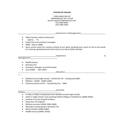 Comprehensive Resume | DOCX