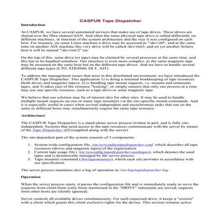 CASPUR Tape Dispatcher