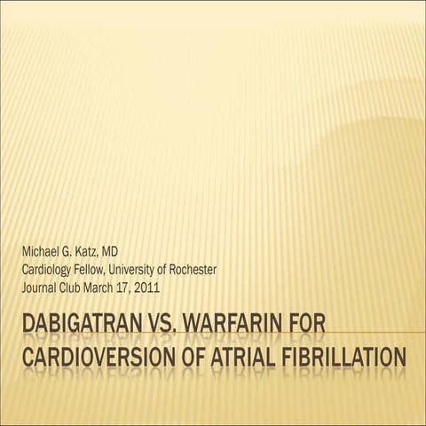 Dabigatran vs warfain Prior to TEE Journal Club