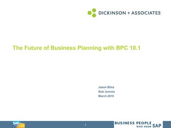 The Future of Business Planning with BPC 10.1 and SAP  HANA